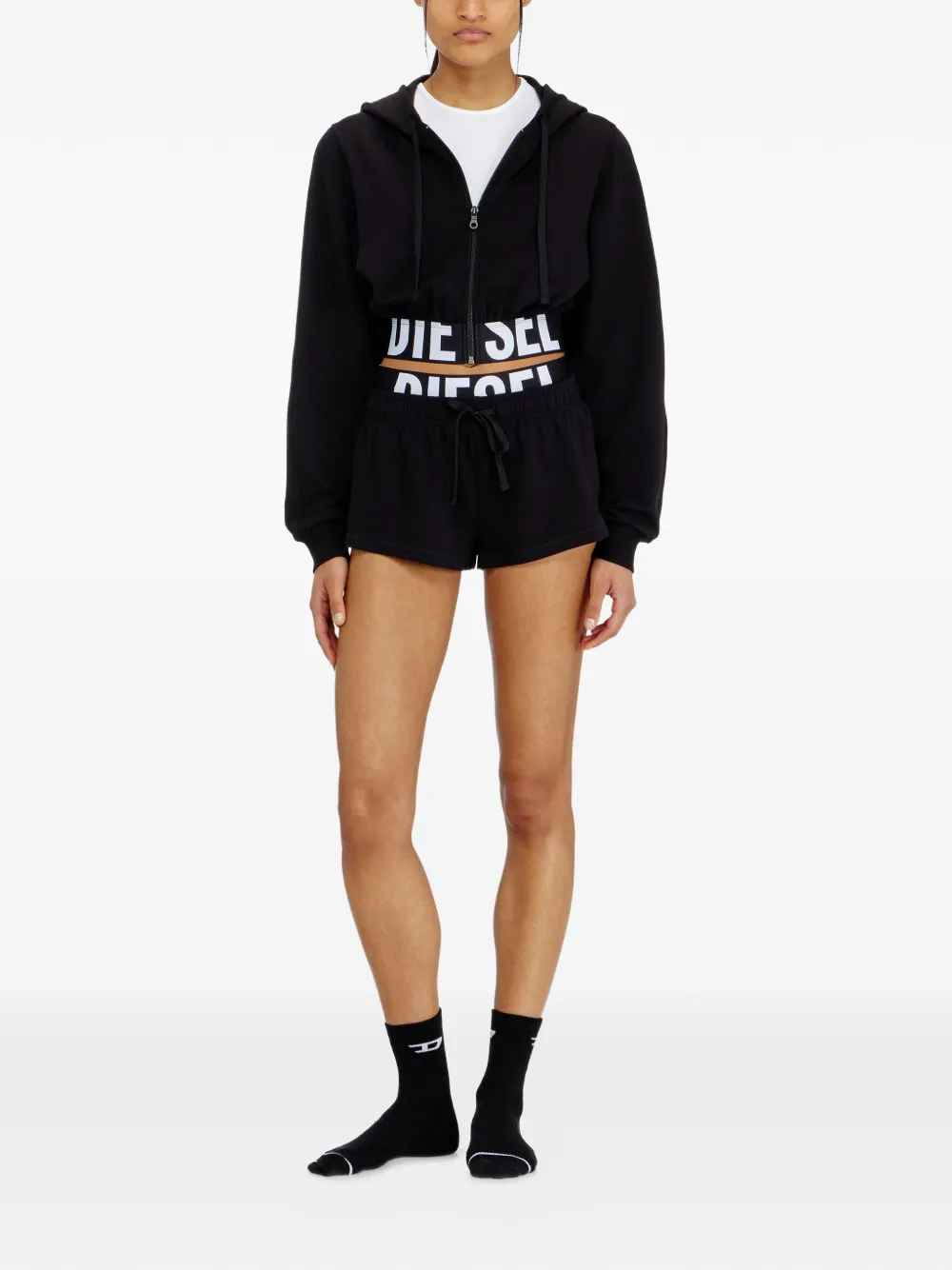  Diesel Sudadera Corta Con Capucha - Negro 