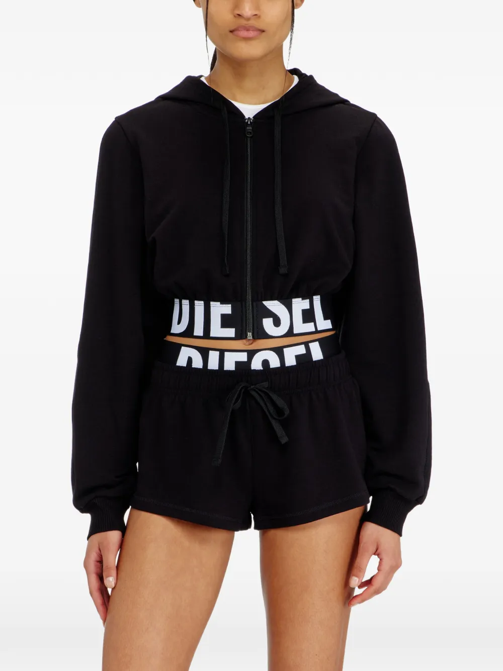  Diesel Sudadera Corta Con Capucha - Negro 