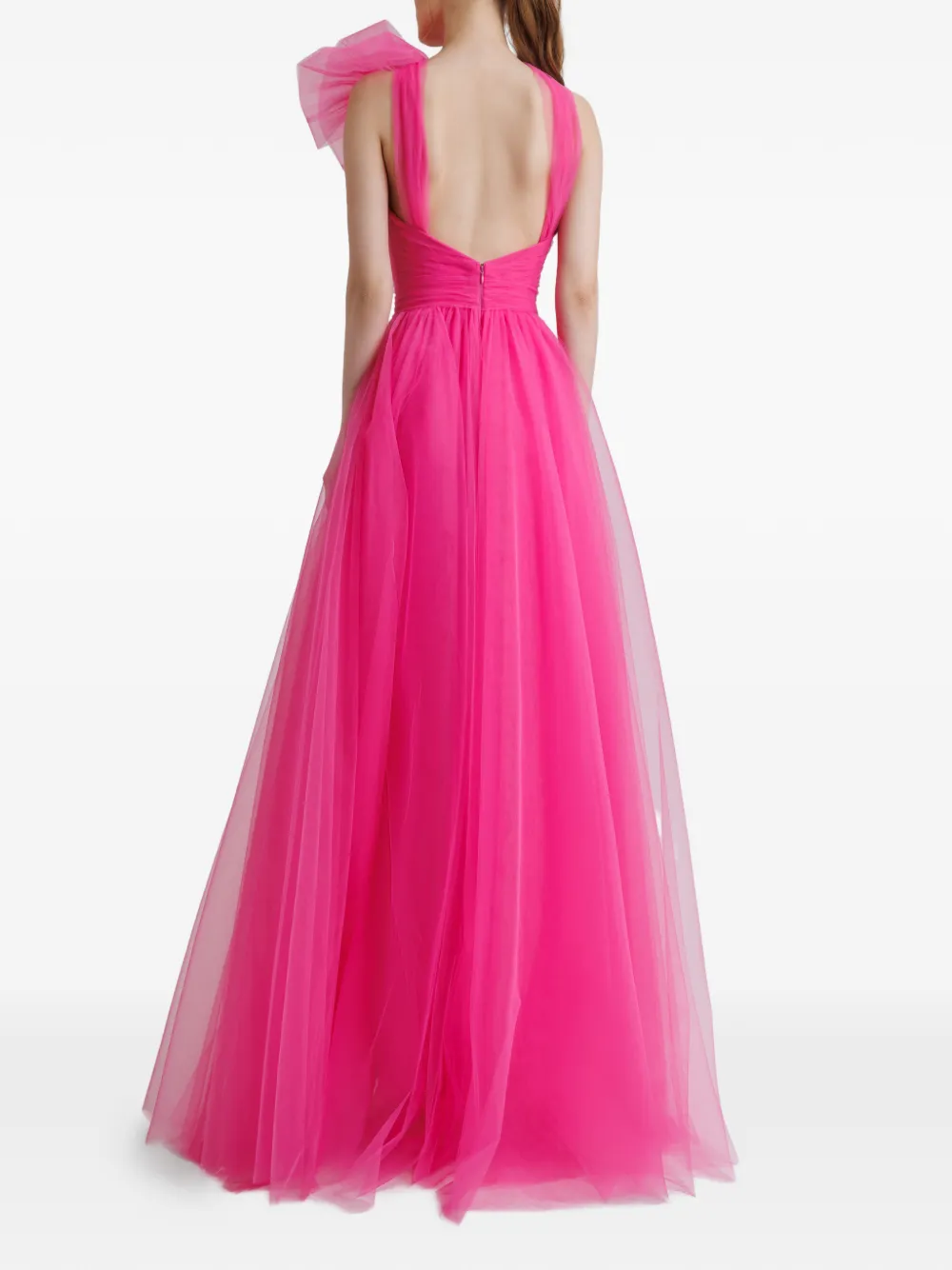 Gemy Maalouf Jurk met gelaagde rok en strikdetail Roze