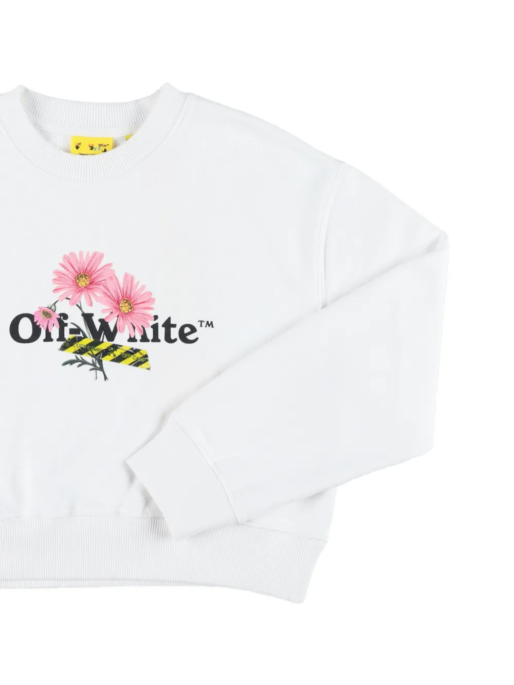  Off-white Kids Pull Crop à Logo - Blanc 
