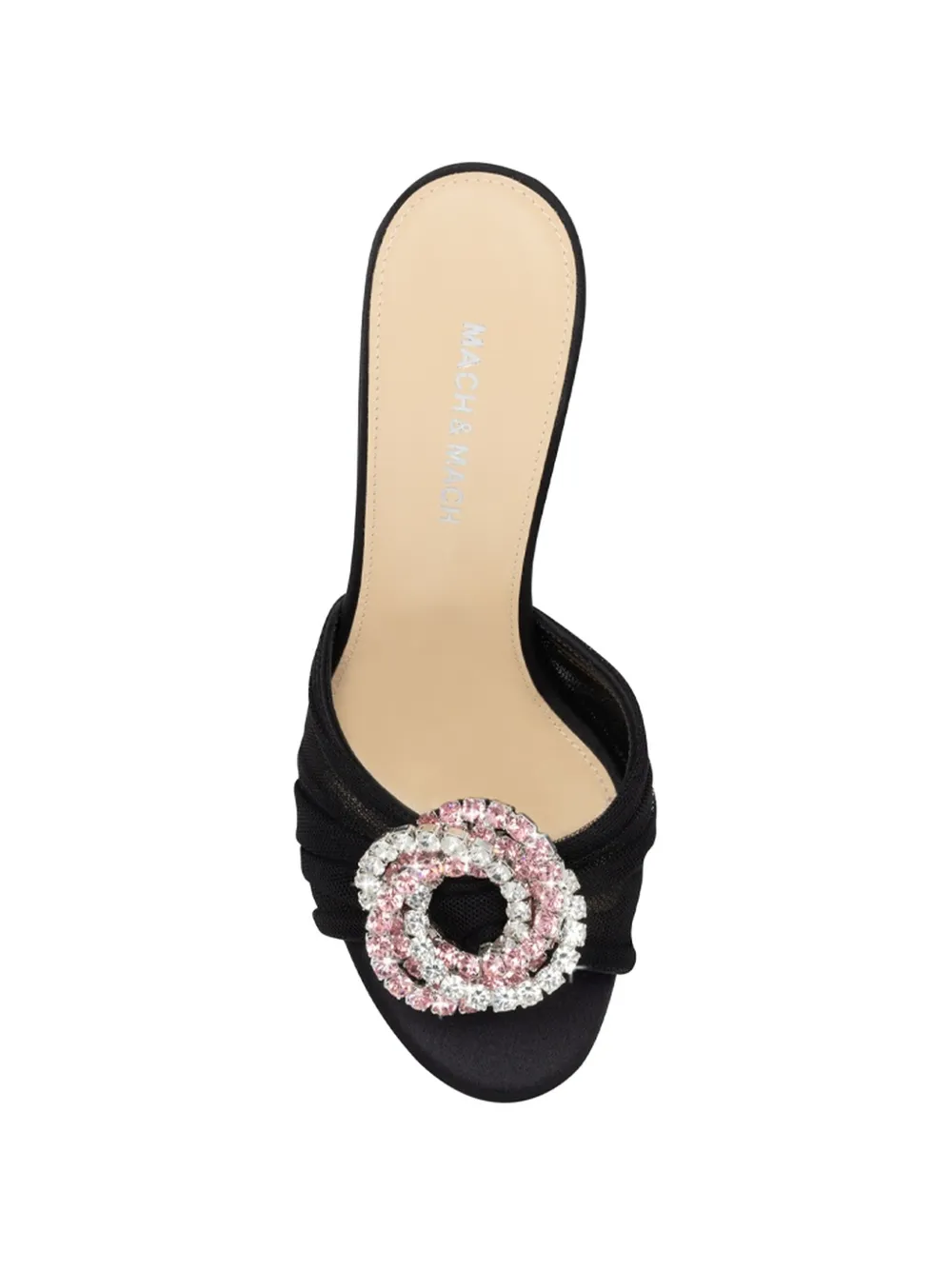 MACH & MACH crystal-embellished mesh mules Zwart