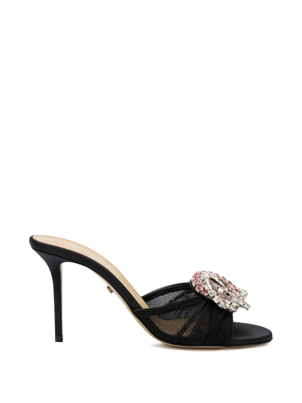 MACH & MACH crystal-embellished mesh mules - Black