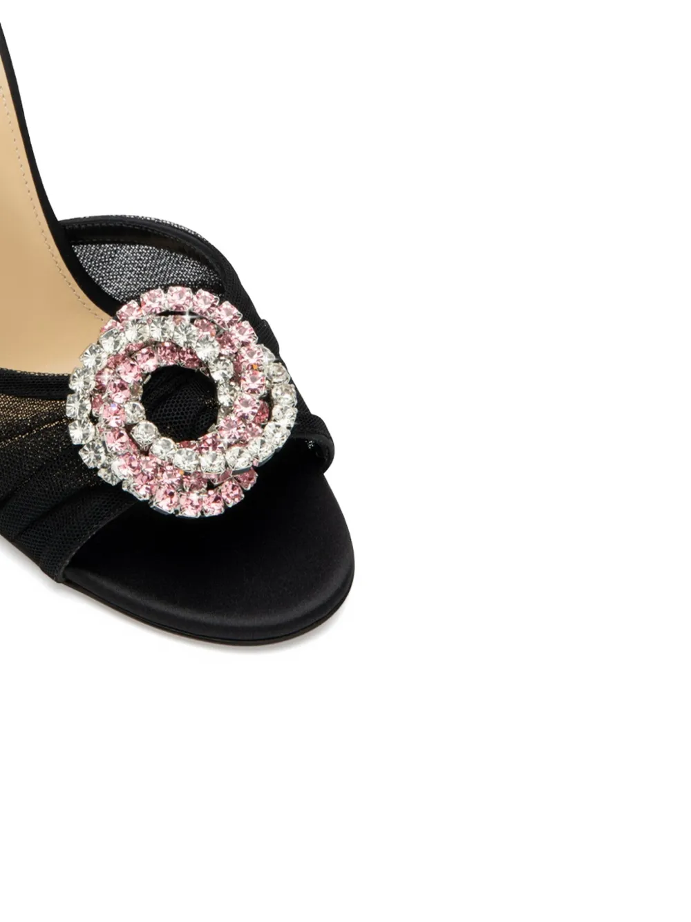 MACH & MACH crystal-embellished mesh mules Zwart