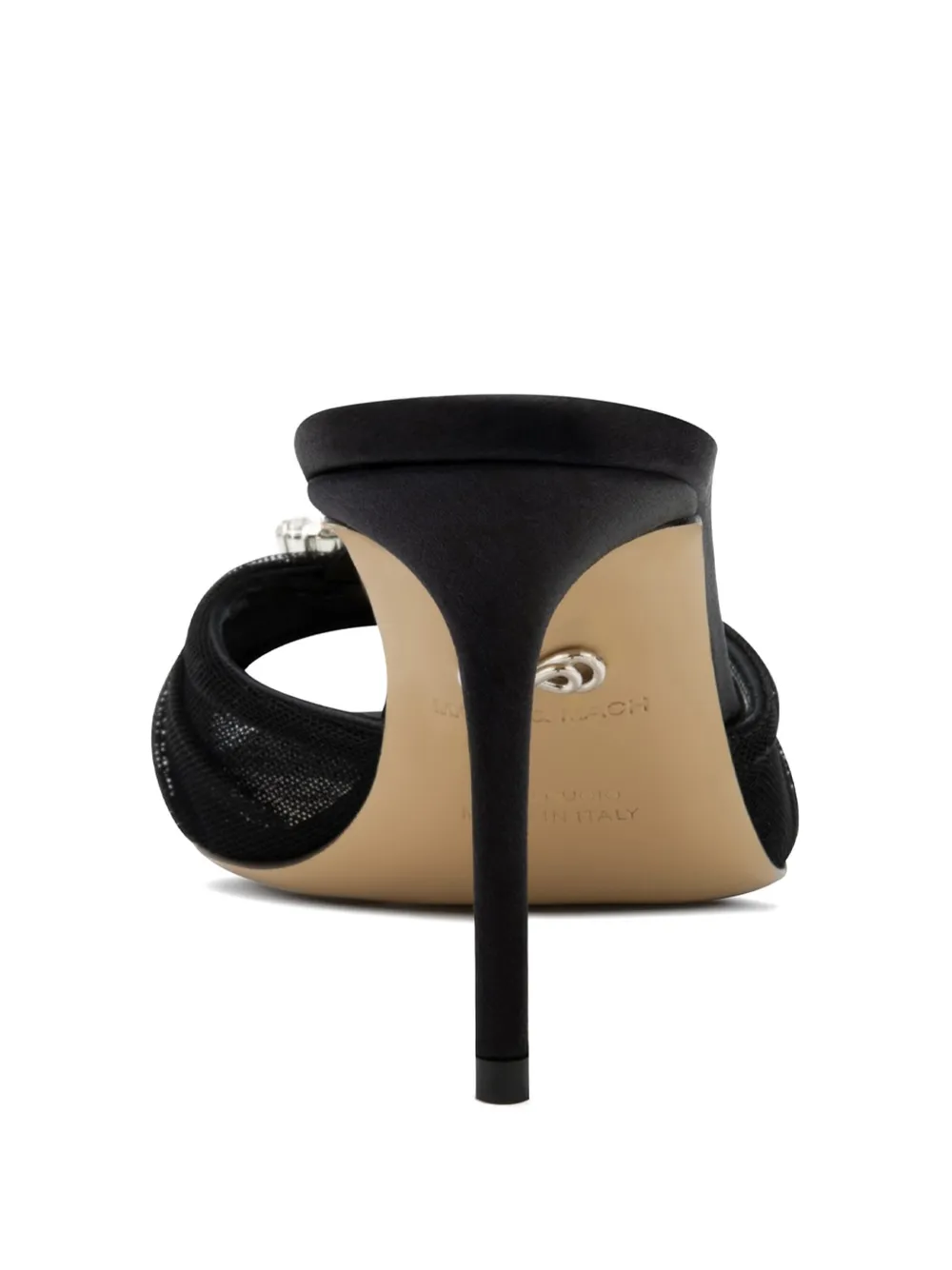 MACH & MACH crystal-embellished mesh mules Zwart