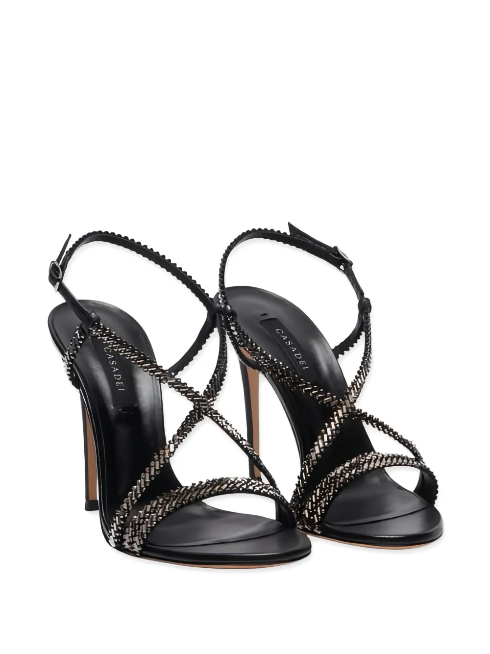 Casadei Josephine crystal-embellished sandals Zwart