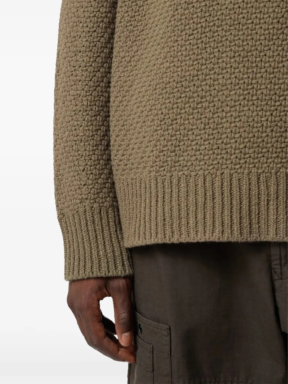 Stone Island 5100055 lambswool jumper Groen