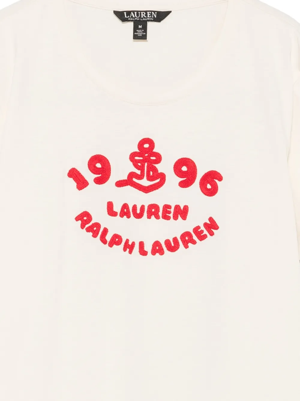 Lauren Ralph Lauren T-shirt met geborduurd logo Beige