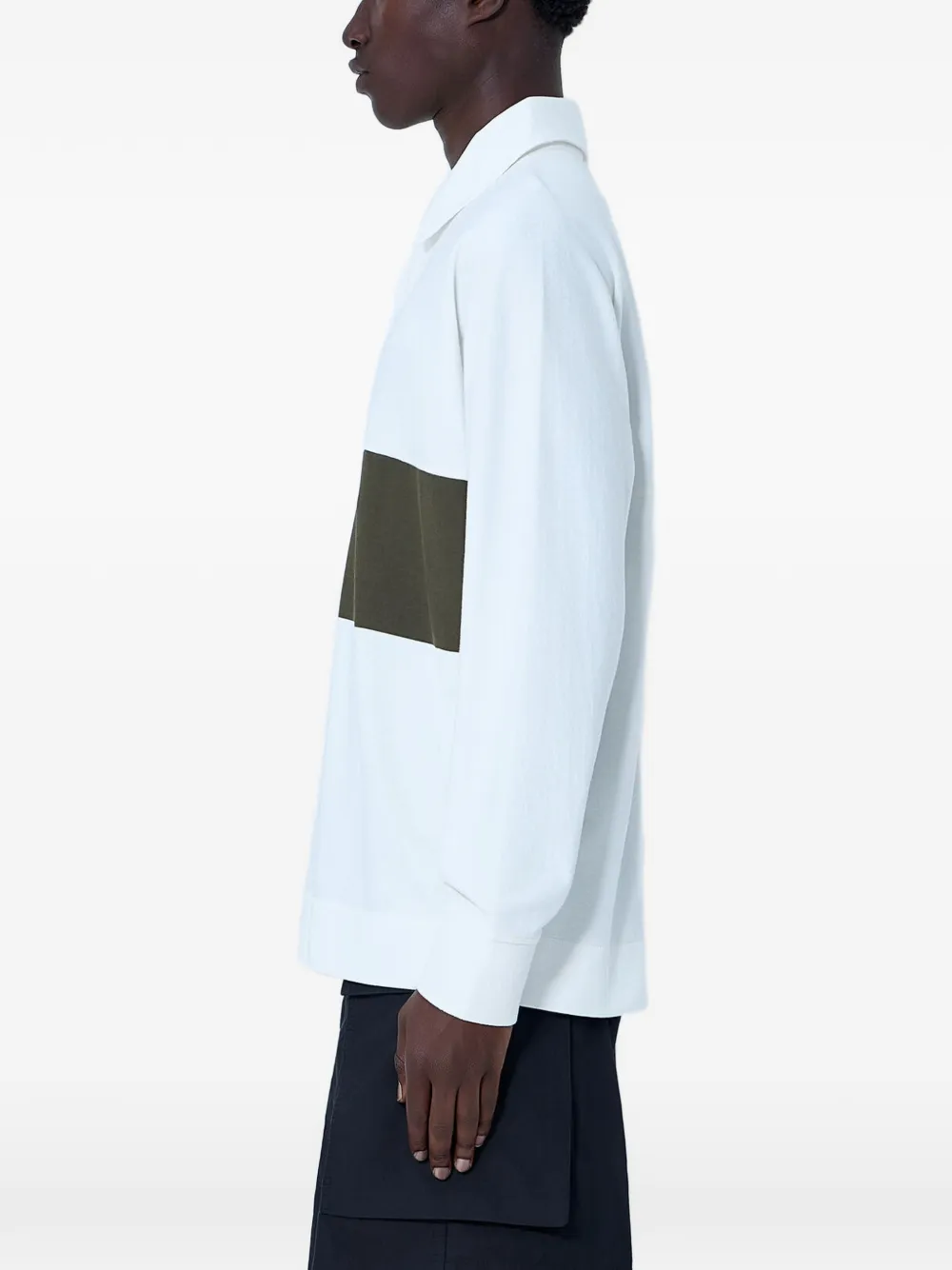 Margaret Howell Poloshirt met lange mouwen met vlakken Wit