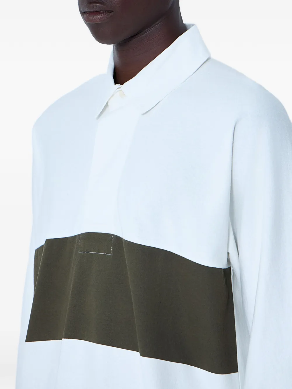 Margaret Howell Poloshirt met lange mouwen met vlakken Wit