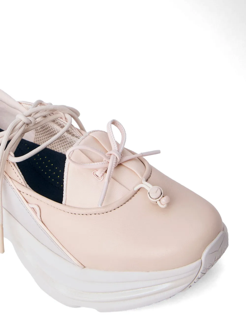 HOKA leather platform sneakers Beige