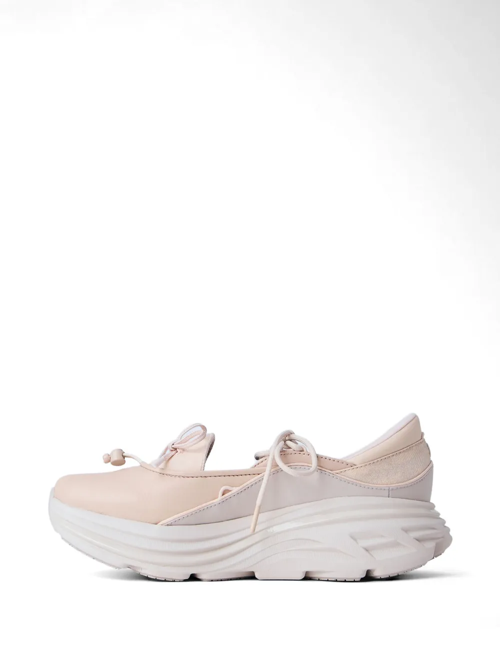 HOKA leather platform sneakers Beige