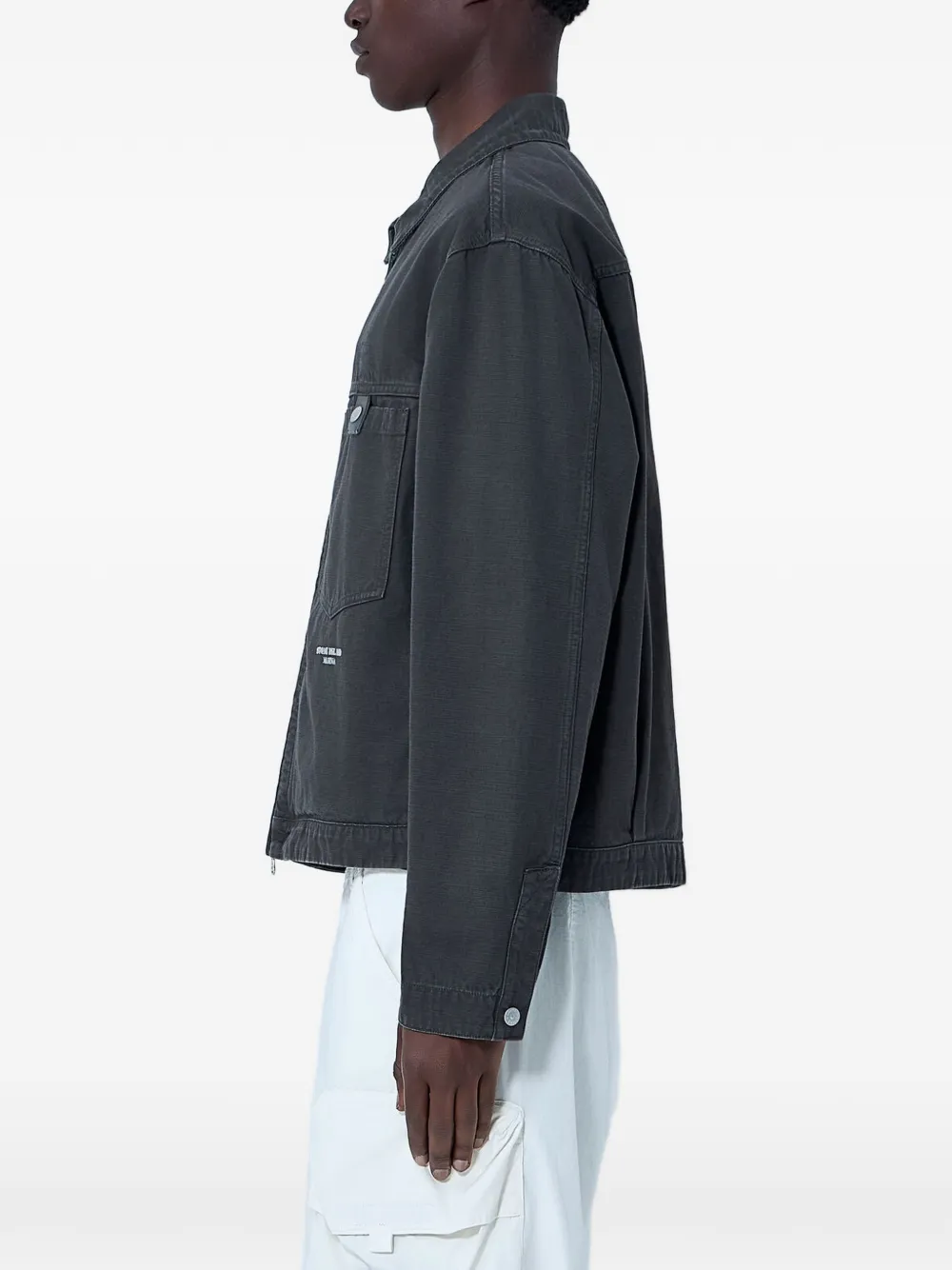 Stone Island Batavia-TC_S.I. Marina slub-katoenen jack Grijs