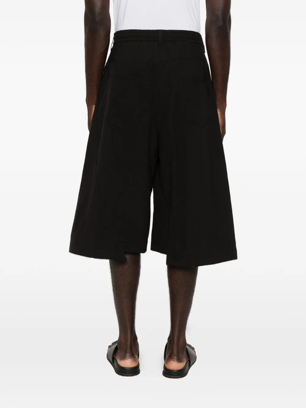 SONGZIO raw-edge panelled shorts Zwart
