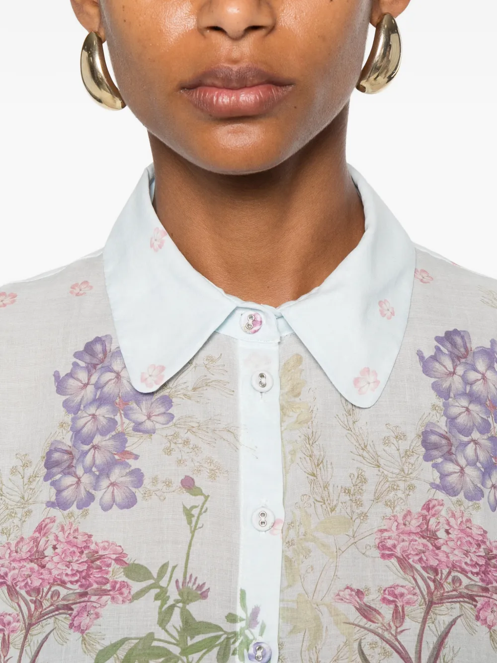 Charo Ruiz Ibiza Aster blouse met bloemenprint Blauw