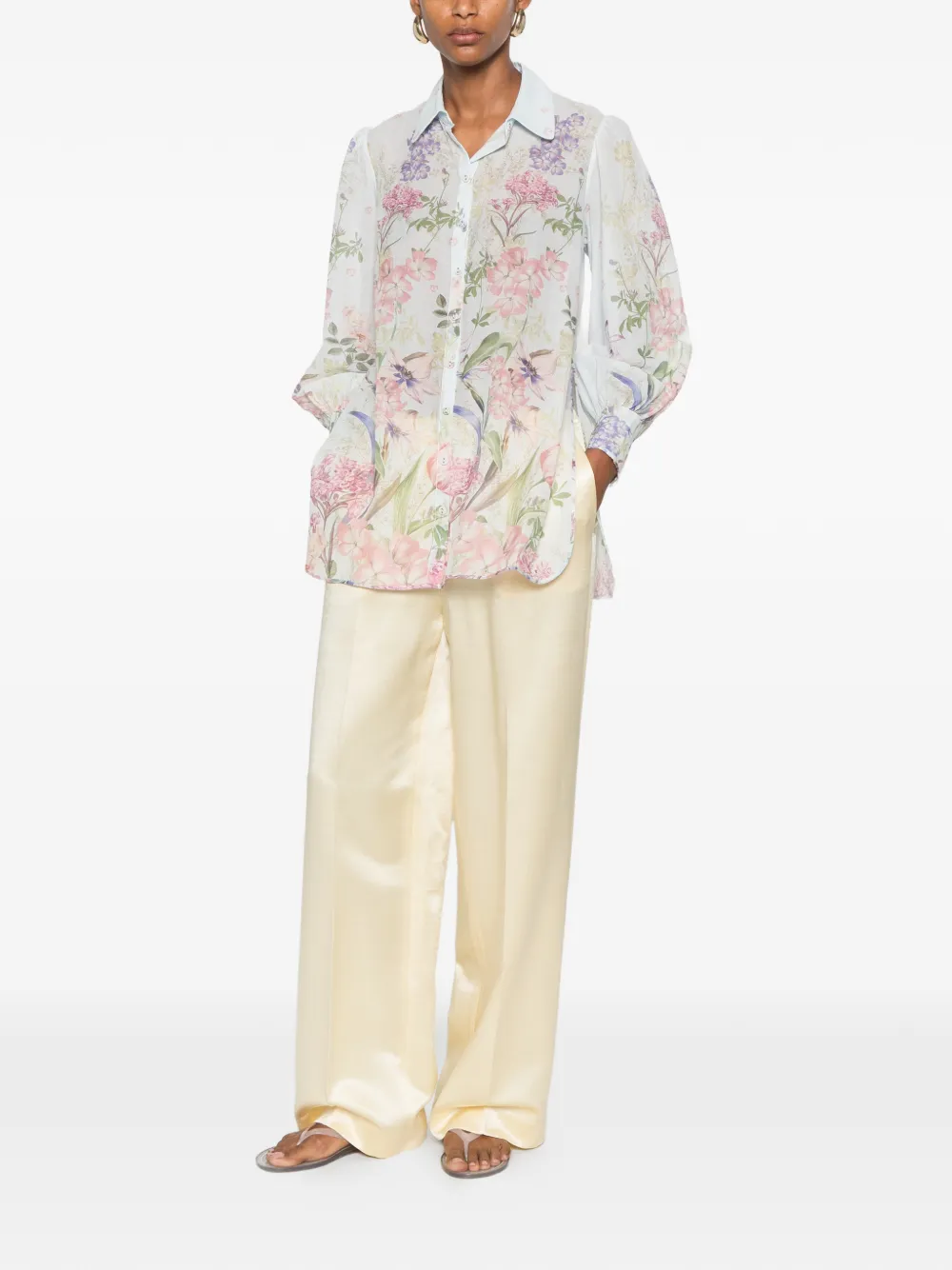 Charo Ruiz Ibiza Aster blouse met bloemenprint Blauw