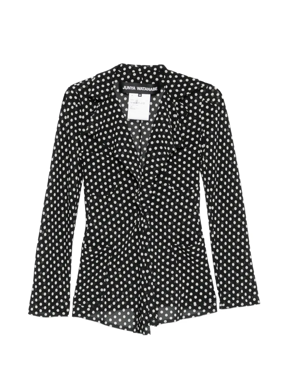 Junya Watanabe polka-dot ruffled jacket - Nero
