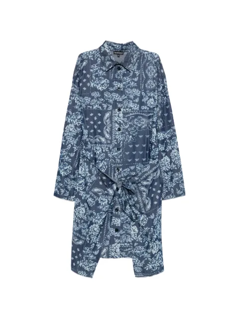 Emporio Armani bandana-print tie-front asymmetric dress