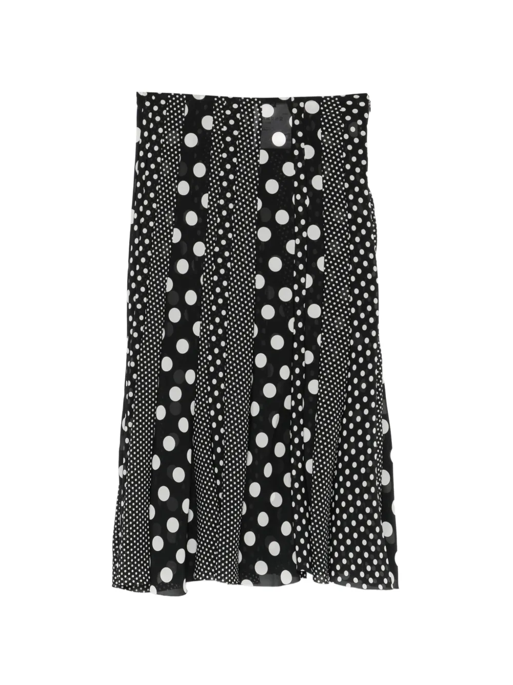 Junya Watanabe polka-dot pleated midi skirt - Nero