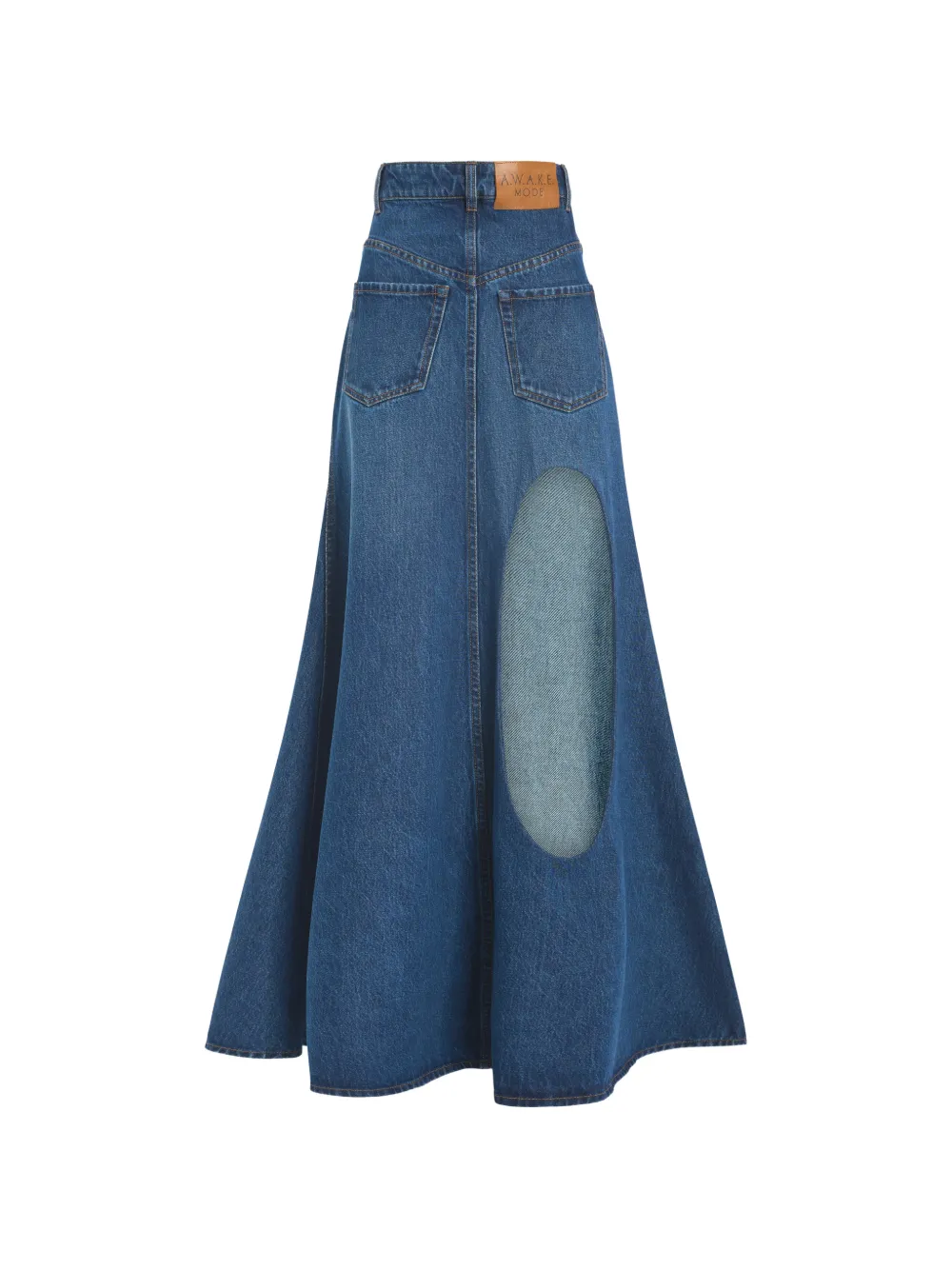 A.W.A.K.E. Mode cut-out flared skirt - Blu