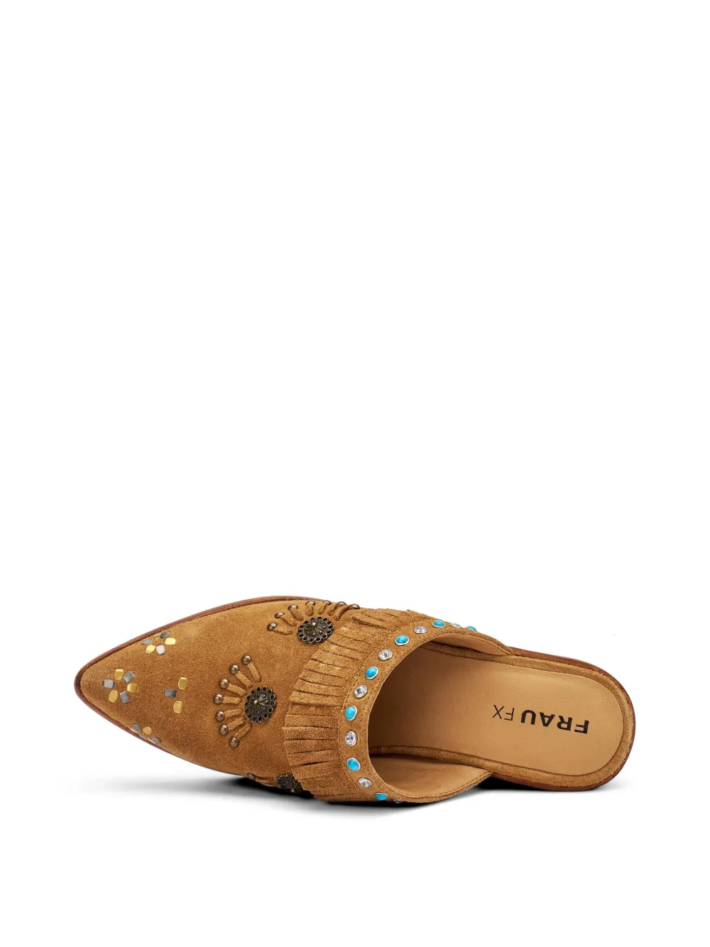 FRAU fringed studded mules Beige