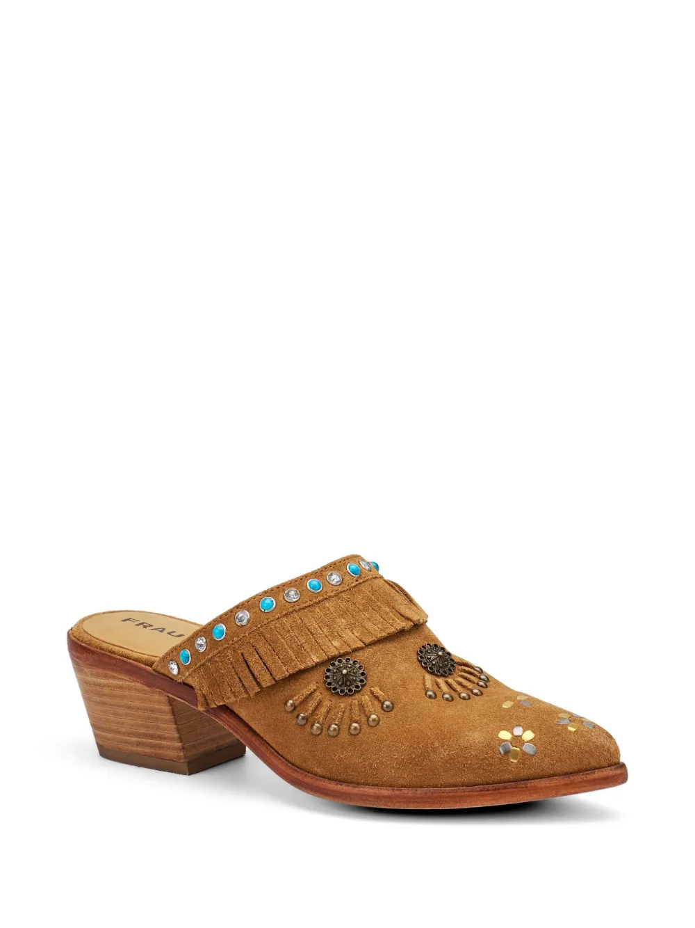 FRAU fringed studded mules Beige