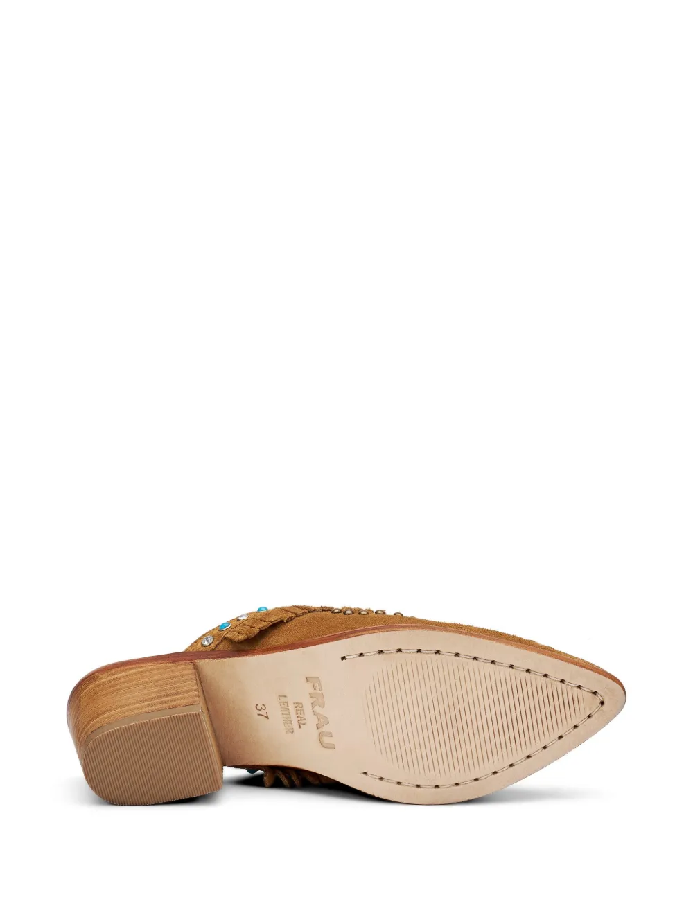 FRAU fringed studded mules Beige