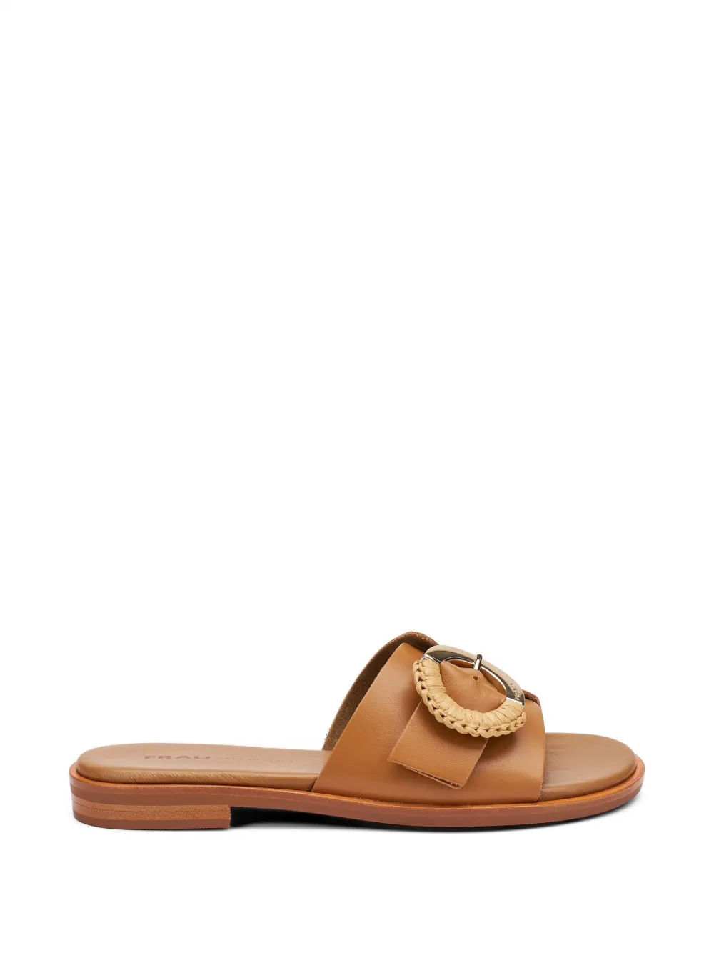 FRAU buckle-detail leather sliders Beige