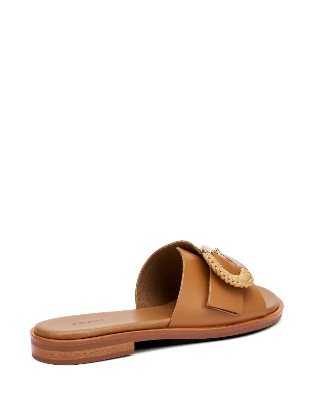FRAU buckle-detail leather sliders Beige