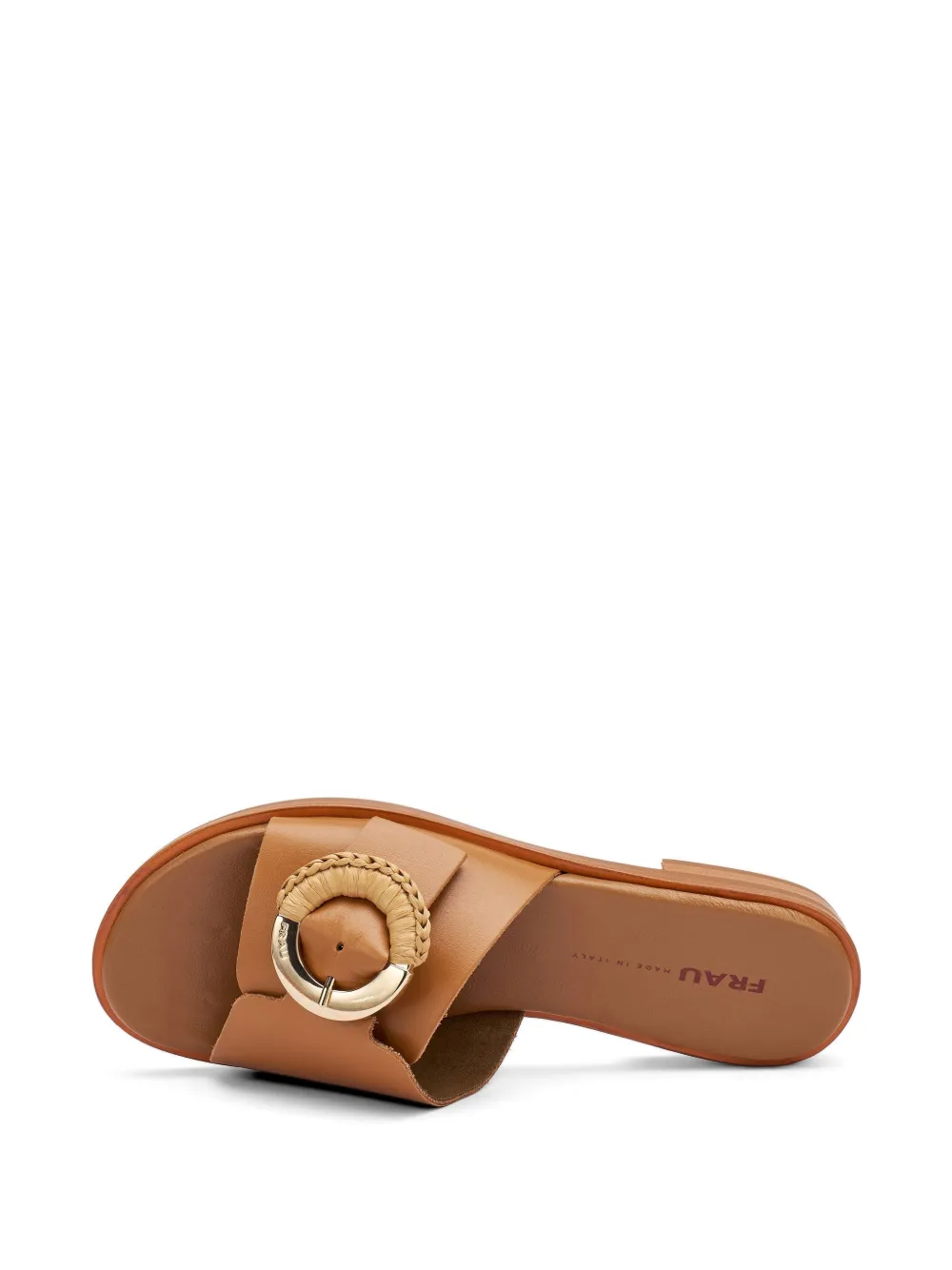 FRAU buckle-detail leather sliders Beige