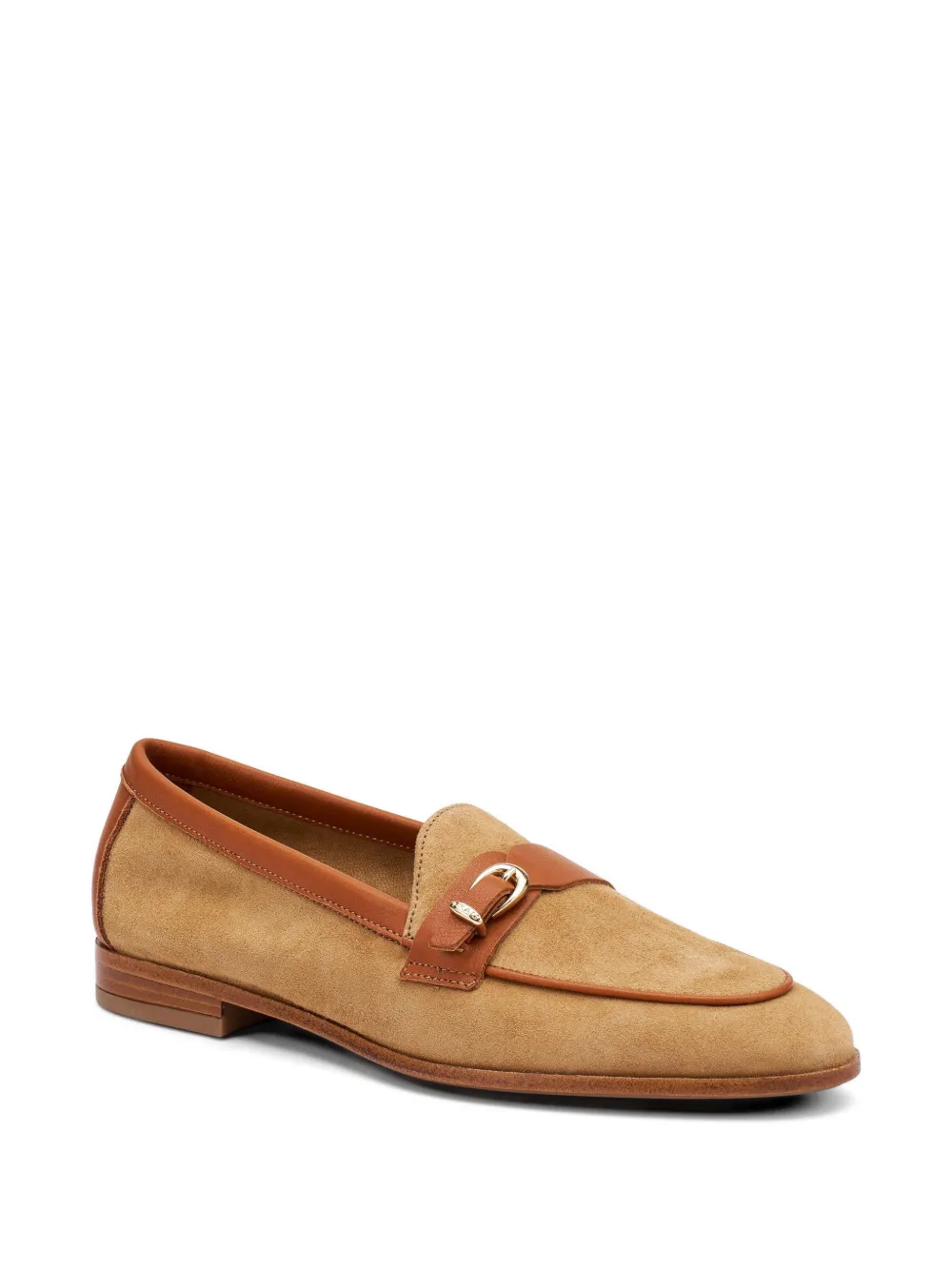 FRAU buckle-detail suede loafers Beige