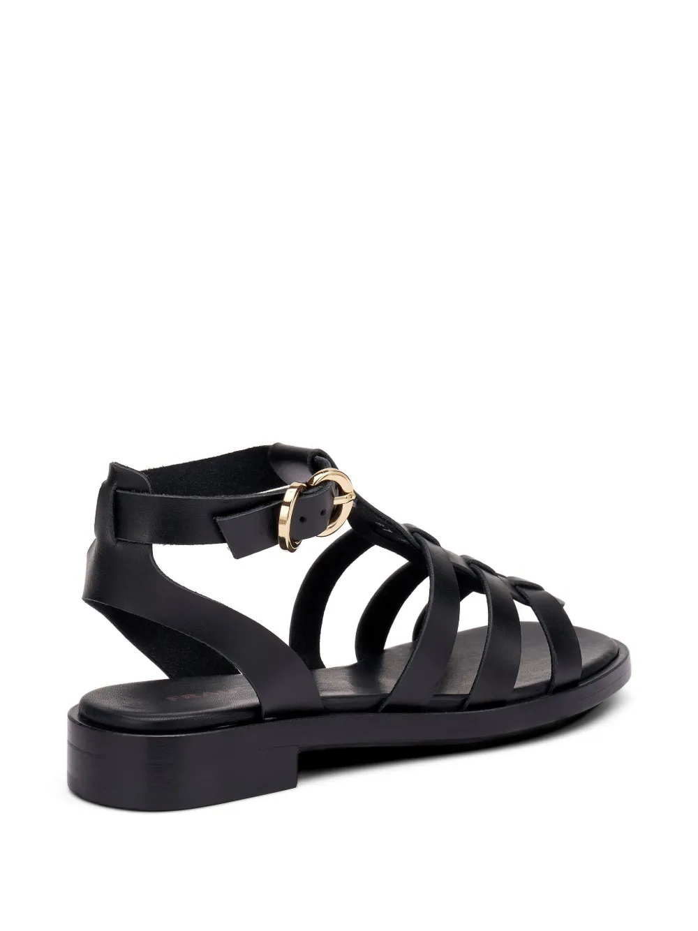 FRAU cage leather sandals Zwart
