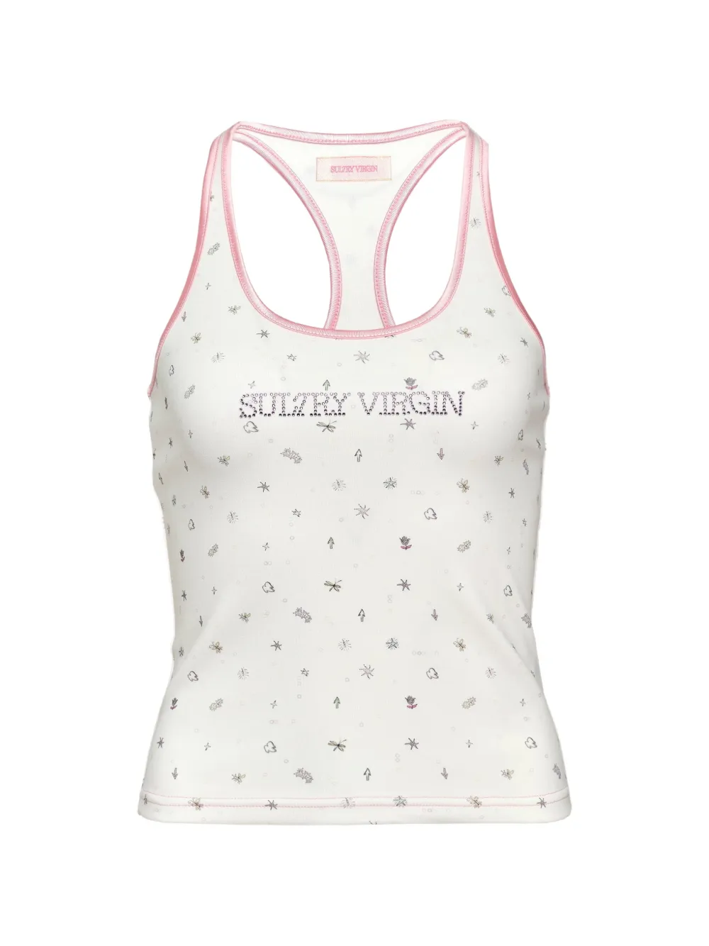 SULTRY VIRGIN printed tank top - Bianco