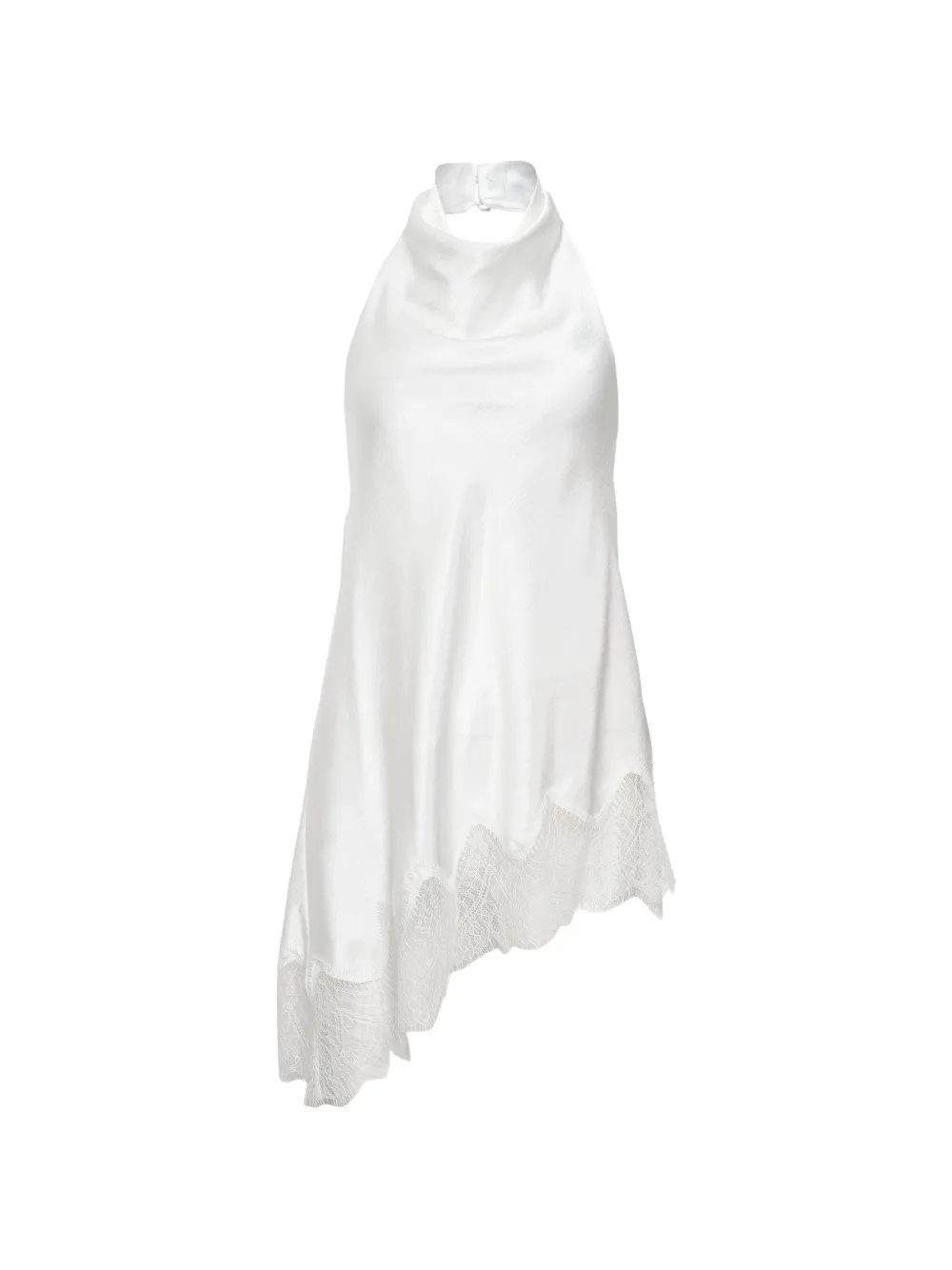 KENZIE KLAMBIE lace-trim halterneck top - Bianco