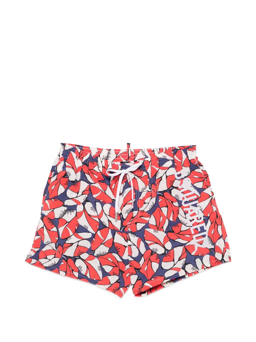 DSQUARED2 leaf-print logo-print swim shorts - Rosso