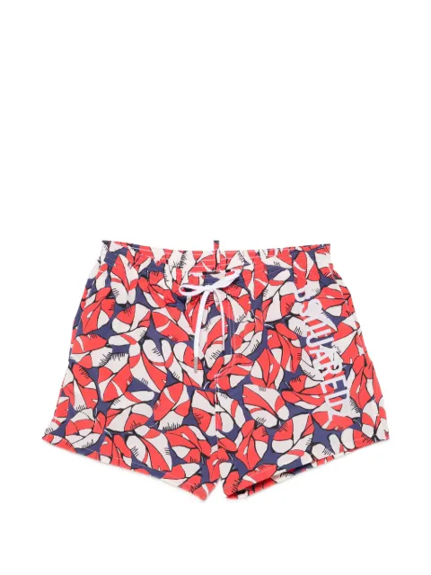 DSQUARED2 leaf-print logo-print swim shorts
