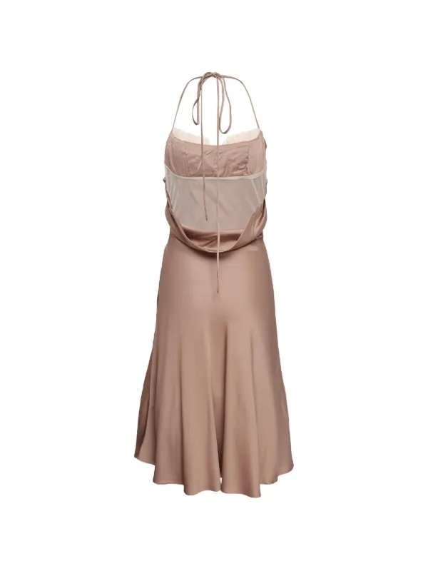 brown polka dot halter neck dress Dott Dress main image 0