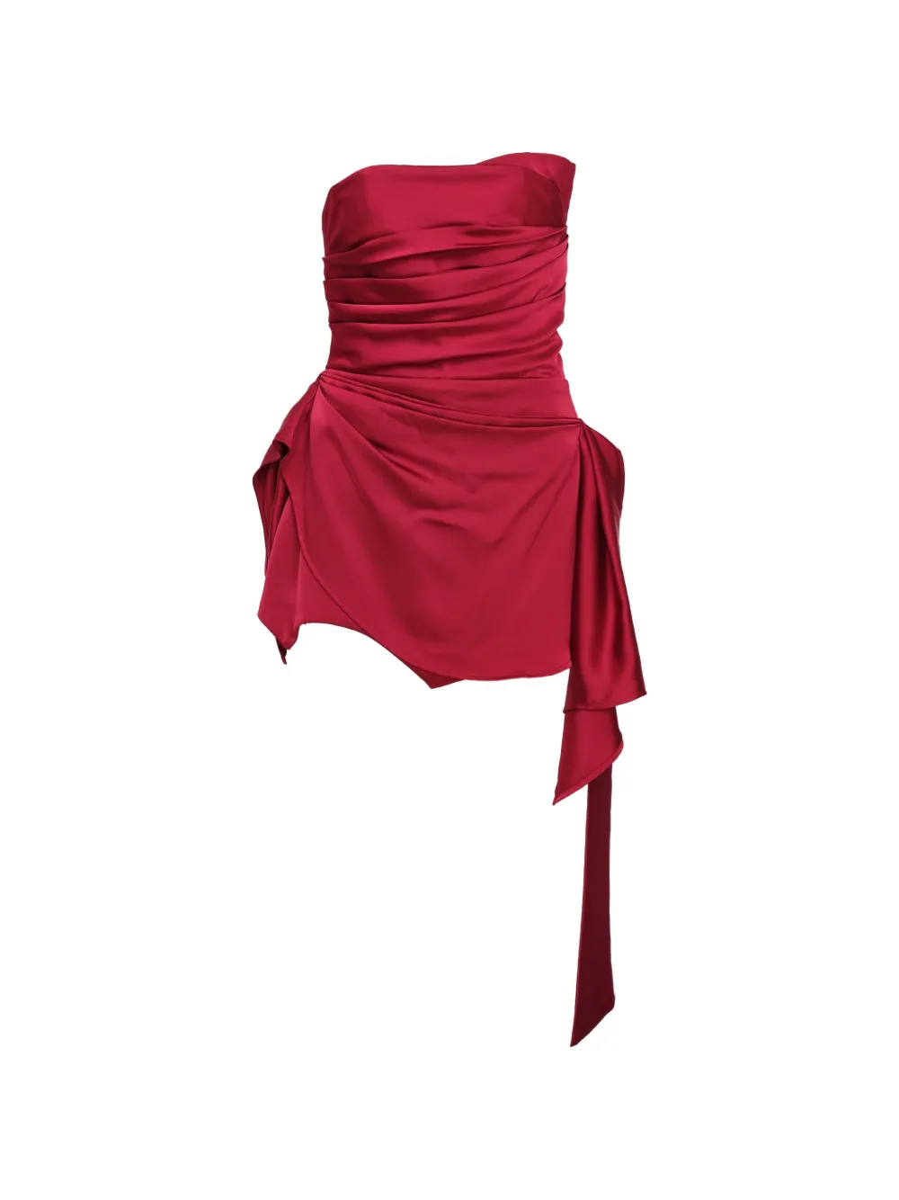 KENZIE KLAMBIE strapless ruched mini dress - Rosso