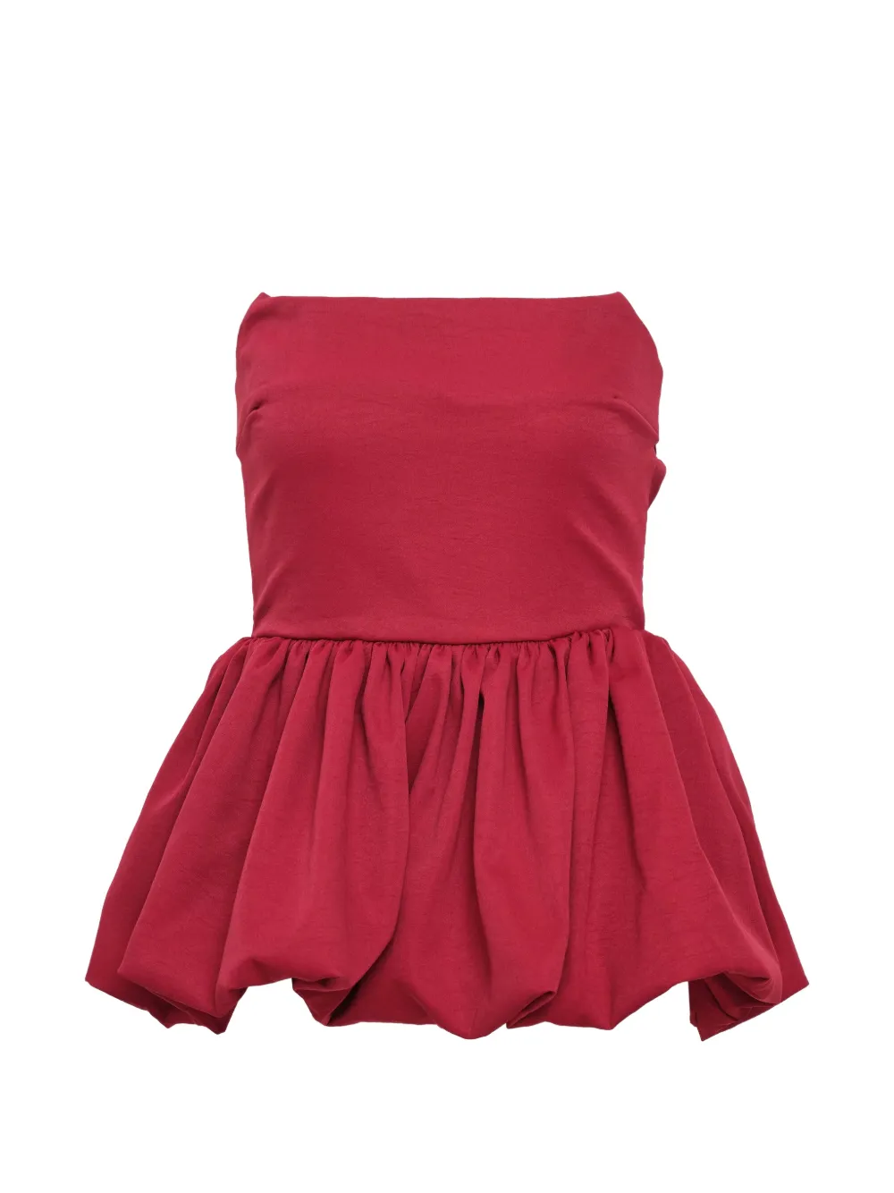 KENZIE KLAMBIE strapless peplum top - Rosso