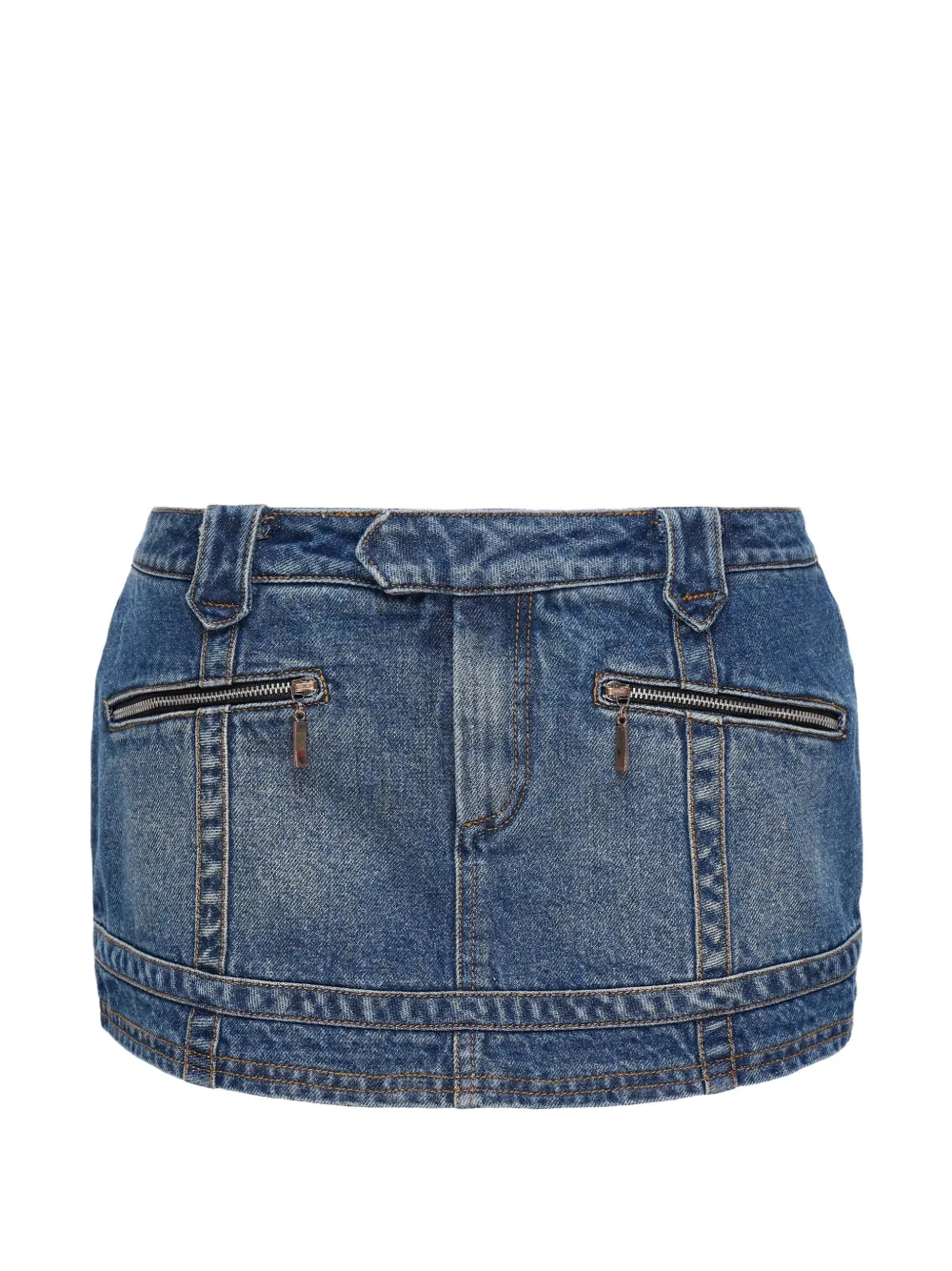 KENZIE KLAMBIE zip-detail panelled skirt - Blu