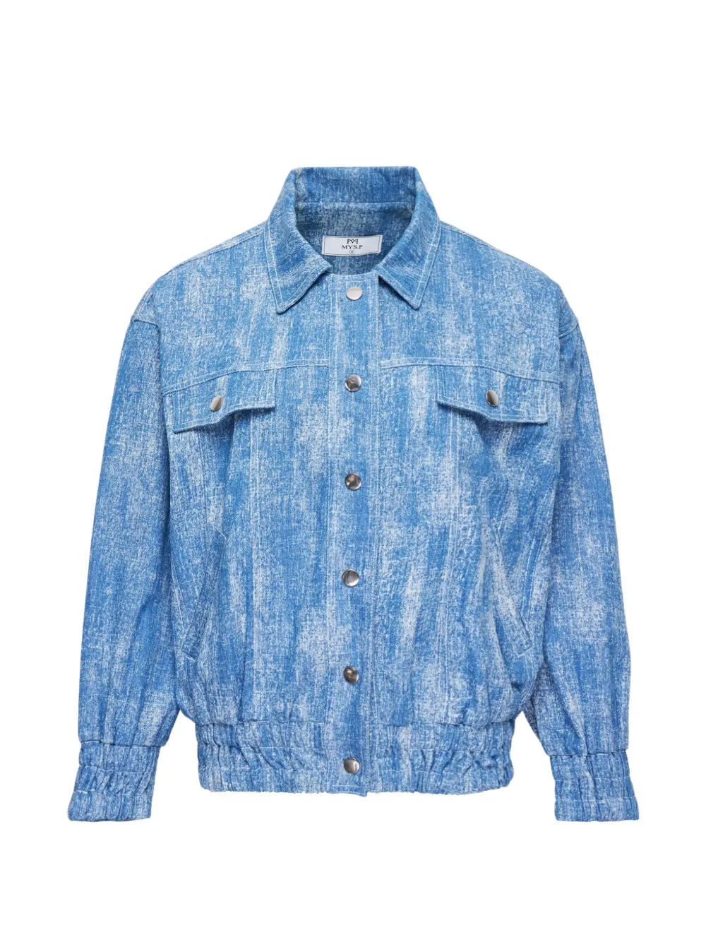 KENZIE KLAMBIE elasticated-hem denim jacket - Blu