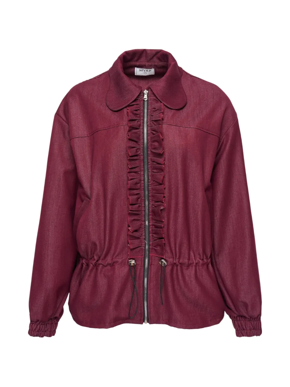 KENZIE KLAMBIE ruffle-trimmed drawstring jacket - Rot