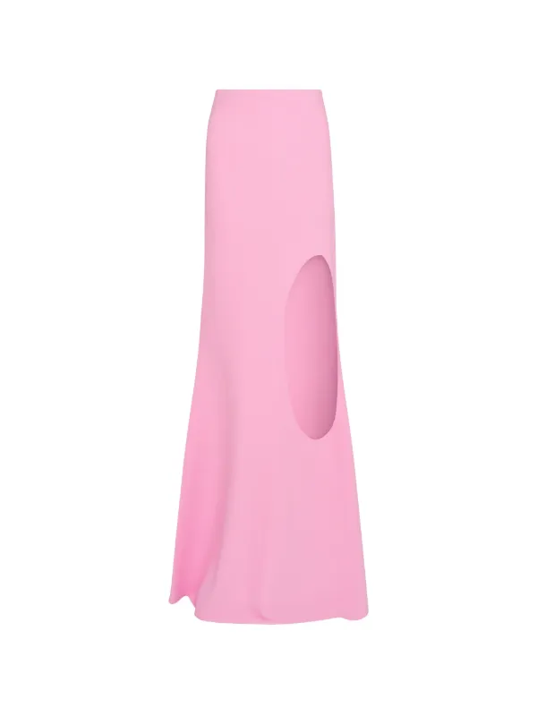 A.W.A.K.E. Mode Cut-out Flared Maxi Skirt in Pink