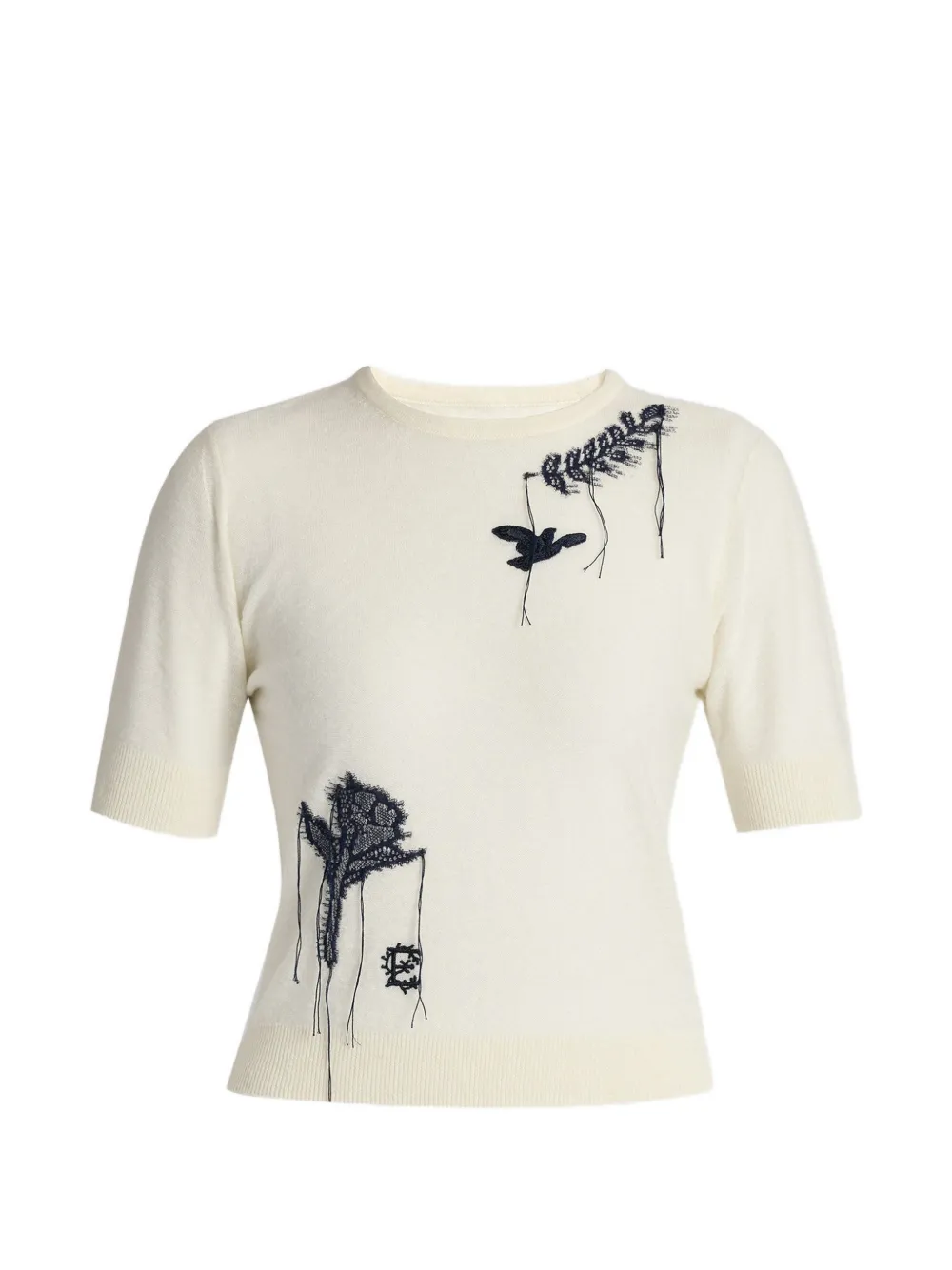 ERDEM embroidered short-sleeve sweater