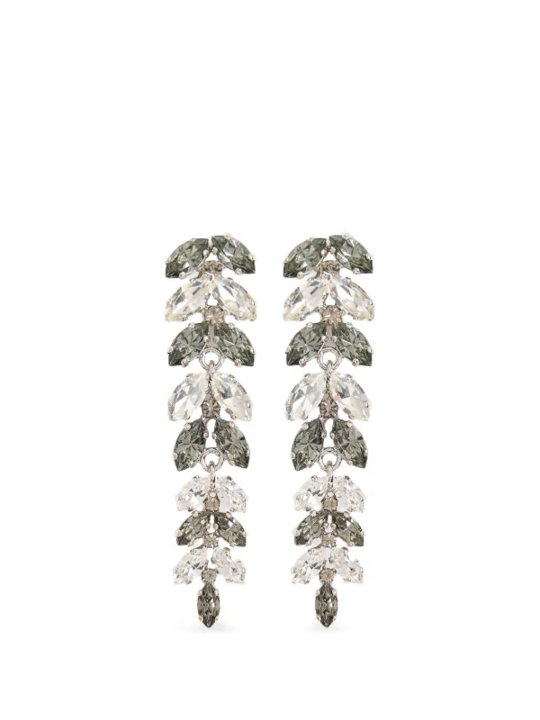 Erdem Crystal-embellished Drop Earrings in Silver
