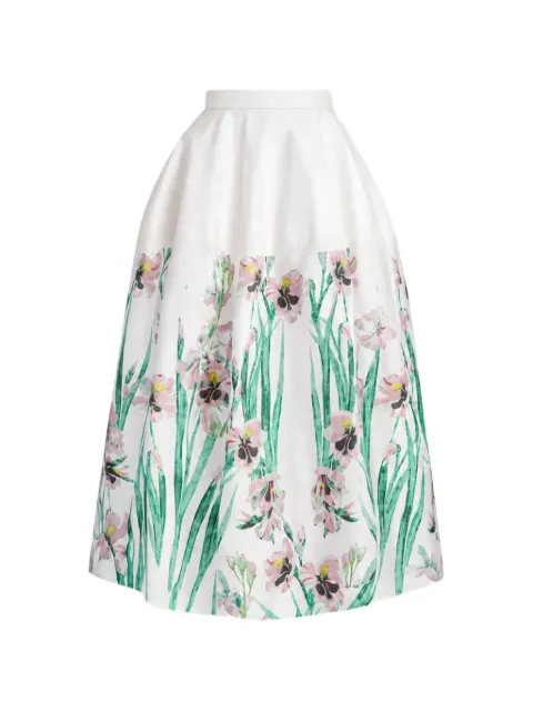 ERDEM floral-print cotton midi skirt