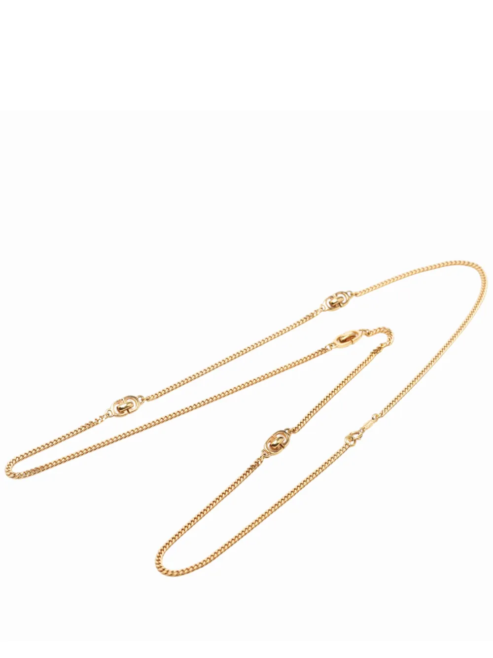 Christian Dior Pre-Owned 20th Century Gold Plated CD Logo Chain Necklace costume necklace - Oro