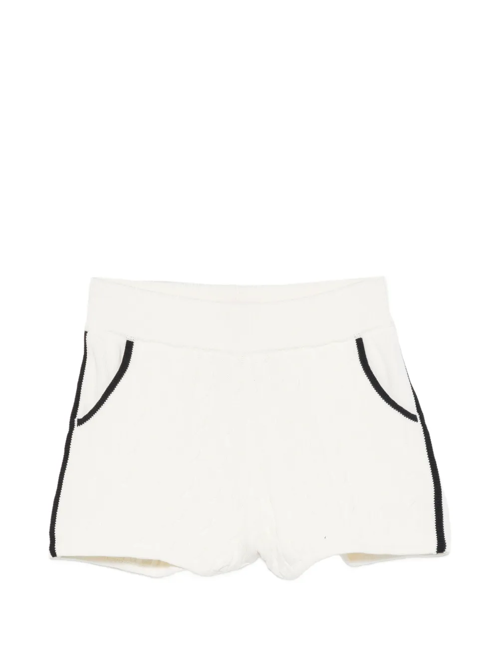 MC2 Saint Barth Natalja Braid kabelgebreide shorts met contrasterende afwerking Wit