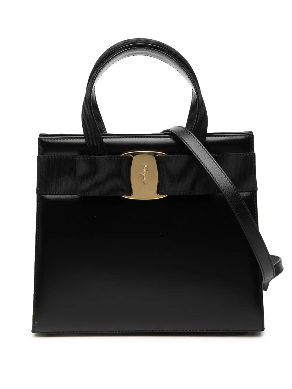 Ferragamo Pre-Owned 2010-2026 Leather Vara Bow satchel - Nero