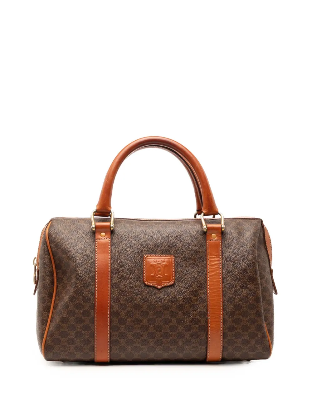 Celine Pre-Owned 2011 Macadam Coated Canvas boston bag - Marrone
