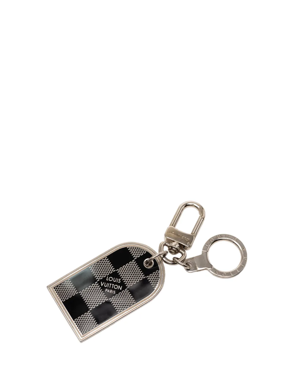 Louis Vuitton Pre-Owned 2010 Brass Damier Porte Cles Address Bag Charm and Holder key chain - Argento